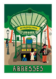 Paul Thurlby Abbesses Affiche Paris Affiche Vintage