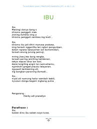 Siapa yang menulis puisi di atas? Geguritan Tema Ibu Masnurul