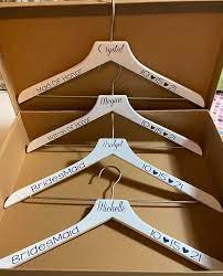 Find your bride hanger to showcase you wedding dress in personalized hangers are the perfect gift for bridesmaids and a bride to be. Diy Personalized Bridal Party Hangers Creative Fabrica