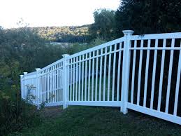 If you have places where the fence is too high or too low, you can fill in any gap with landscape timbers, or shave off the top of the ground with a shovel like i did. Fence On Sloping Ground Archives Wambam Fence