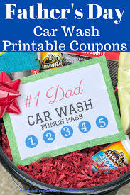 Make These Car Wash Gift Baskets For Father S Day With Printable Car Wash Coupons Diy Fromkids Homemade In 2020 Father S Day Diy Car Wash Coupons Fathers Day
