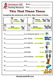 this that these those free printables worksheets pdf
