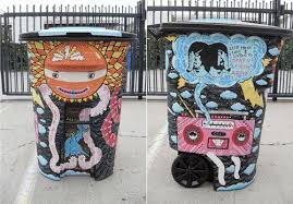 Trashed Coachella Art Painted Garbage Bins Trash Art School Decorations Street Art