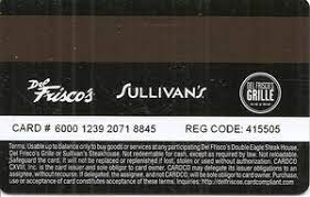 You can also visit any del frisco's store and inquire a cashier to check the balance for you. Gift Card Del Frisco S Sullivan S Del Frisco S Grill Restaurants United States Of America Del Frisco S Col Us R Delfris 001