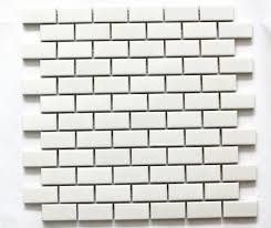 An ordinary space can gain instant edge if brick shaped tiles are used in the right way. Ceramic Mosaic 23 48mm White Bright Matte Rectangular I Shaped Sticker Small Ceramic Tile Living Room Kitchen Room China Mosaic White Tile Made In China Com