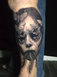 Super fun leg piece for Hannah! Loved bringing your ideas to life... Or  death? 🤣🤘 Done at @think_tattooandapparel #ArkayTattooer #arkaysartcave  #tattoo #darkart #horrortattoo #Napiertattoo #HawkesBay #hawkesbaytattoo  #nz #nzart #NZTattoo