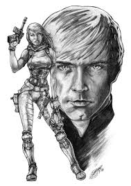 Luke Skywalker/Mara Jade Pin-Up, in Dean Zachary's Sketches & Pinups Comic  Art Gallery Room
