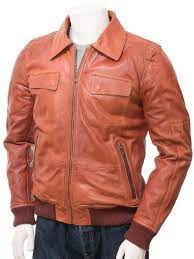 Men S Rust Leather Bomber Jacket Huish Men Hs Jackets Bomber Jacket Men Leather Jacket Leather Bomber
