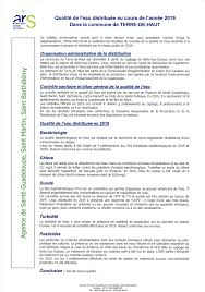 Toutes les offres d'emplois et de stages dans les métiers de l'eau, mise à jour quotidiennement : Qualite De L Eau Potable Rapport De La Mairie De Terre De Haut Facebook