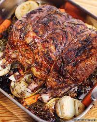 Rib Roast Of Beef With Beets Potatoes And Horseradish From Chef Jamie Oliver As Found On Marthaste Holiday Roast Beef Recipes Beef Recipes Roast Beef Recipes