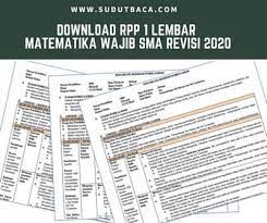 Maybe you would like to learn more about one of these? Download Rpp 1 Lembar Matematika Wajib Sma Revisi 2020 Sudut Baca