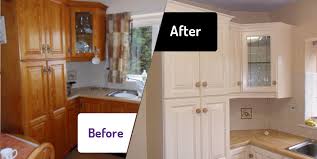 The secret to successfully painting old kitchen cabinets. Kitchen Cabinet Spray Painting The Kitchen Facelift Company A New Look For Less