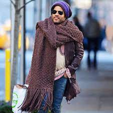 Lenny kravitz by steven pan for the block. Wickeltechnik Oversize Schal Binden Wolle Stricken Weben Lenny Kravitz Modestil Schal Grosser Schal