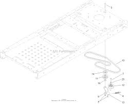 This is the drive belt that connects the transmission. Toro 74386 Timecutter Zs 4200 Riding Mower 2013 Sn 313000001 313999999 Parts Diagram For Belt And Idler Assembly