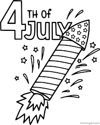 Printable fourth of july coloring pages. 4th Of July With Firework Coloring Page Coloringall