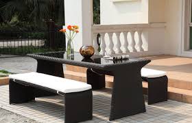 Rattan Bench Dining Set Dining Set With Bench Outdoor Furniture Sets Outdoor Wicker