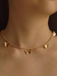 Gold Butterfly Choker Acessorios Divertidos Acessorios Femininos Acessorios Prateados