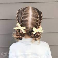 Rope Twists And French Braids Into Our Signature Messy Bun Pigtails Teswood Q S Hairdos Girl Hair Dos Girl Hairstyles Kids Hairstyles
