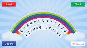 The 26 letters of the alphabet are placed on cards or pieces . Interactive Alphabet Arc Region 4