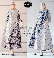 Gamis batik kombinasi juga hadir dengan ukuran yang beragam. Gamis Batik Modern Batik Dress Modern Batik Fashion Batik Dress