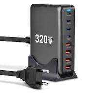 320W USB C Ladegerät Mehrfach, 8 Ports USB Schnellladegerät USB Ladestation  mit 5 USB-C und 3 USB-A Charger PD PPS 100W USB C Netzteil für MacBook ...
