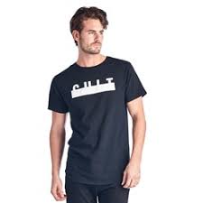 Cult Of Individuality Mens Tall Crew Scoop Bottom Logo T Shirt
