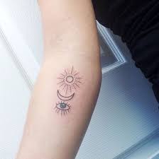 Spiritual Tattoo Sun Moon Eye Artist Adrienne Haberl Instagram Adriennehaberl Sun Tattoos Eye Tattoo Spiritual Tattoos