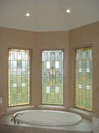 Of course, the theme of the bathroom must be such that it inspires comfort. Modern Stained Glass Bathroom Windows Gold White Modern Stained Glass Glass Bathroom Designs Glass Bathroom