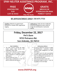 We did not find results for: The San Antonio Snap Spay Neuter Assistance Program Facebook