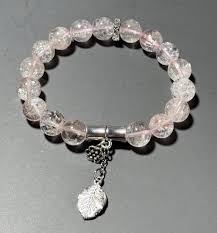 Pink Jelly Flower Quartz Bracelet: Natural Crystal (10mm Beads,) - Etsy