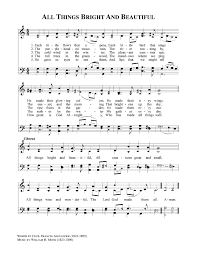 All Things Bright And Beautiful Hymn Music Christian Songs Praise Songs