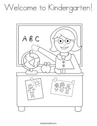 Kids academy provides a variety of free printable coloring pages designed for kindergarten and preschool children. Welcome To Kindergarten Coloring Page Twisty Noodle
