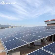 60kw Flat Roof Solar Pv Mounting System With Concrete Pad Chinasupersolar
