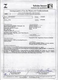 Product that nees inmetro certification can be found at below officail website and items is increasing steadily. Federal Tyres Corporate Certificate Awards
