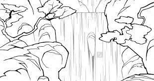 Gambar pemandangan alam, pantai, laut, gunung dan air terjun. 18 Lukisan Pemandangan Air Terjun Dengan Sketsa Pemandangan Indah Sekali