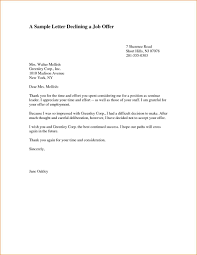 Letter Format Page Writing Best Declining Job Offer Job Letter Letter Example Letter Templates