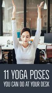 Stretches And Yoga Poses You Can Do At Your Desk Yogaplaylist Yogamusic Yoga For Beginners Yoga Poses For Men How To Do Yoga