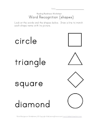 Each shape worksheet features tracing practice to build fine motor skills. Word Recognition Worksheets Word Recognition Shapes Worksheets Shape Worksheets For Preschool