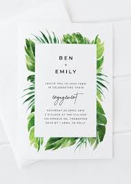 Printable Engagement Party Invitation Floral Engagement Invitation Watercolour Engagement Invitation Foliage Wedding Invitation Leafy Party Invite Design Tropical Invitations Leaf Invitations