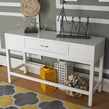 Sleek White Lacquered Console Table Shades Of Light Dining Room Console Modern Console Tables White Console Table