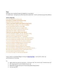 It has roots in poetry, but it's not only poetry (if that makes sense). Tony Mitton Write A Rap