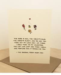 The Original Roses Are Red Poem Cute Adorable Sentiment Paper Valentine Made In Toronto Cana Roses Are Red Poems Roses Are Red Violets Are Blue Wedding Poems