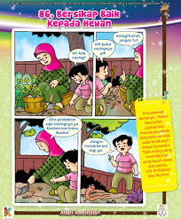 Pak joko, penjaga vilaku membukakan pintu garasi agar aku bisa memarkirkan mobilku. Komik Adab Bersikap Baik Pada Hewan Buku Komik Komik Anak Hewan
