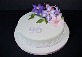 90 years blessed & loved cake topper, 90th birthday/anniversary cake topper with gold glitter. 90th Birthday Cakes
