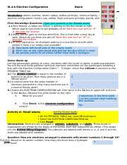 Just like students sharing markers, atoms sometimes share or swap electrons. Student Exploration Electron Configuration Answer Key Student Exploration Electron Configuration Answer Key Download Student Exploration Course Hero