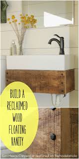 reclaimed wood floating vanity