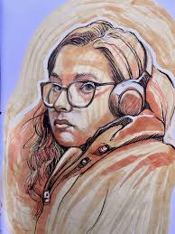 Weekend artworks: pencil, promarker and ink. I wanted to paint water, tried  with @winsorandnewton promarker, after I did a portrait with the same  technique that I highlighted with acrylic marker. The end