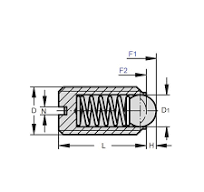 Ball Threaded Plungers - 5-40 UNC - 3.18mm - 6.4 mm - 5 N ...