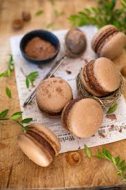 Macarons A La Noisette Et Au Chocolat Macaron Macaron Chocolat Chocolat