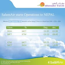 Salamair Starts Operations To Nepal Book Now With Ambassador Travels Www Ambtravels Com Www Alsafirholidays Com Travel Operator Books